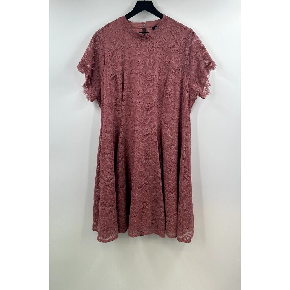 Torrid - Mini Lace High Neck Skater Dress Mauve Size 3 - Picture 2 of 10